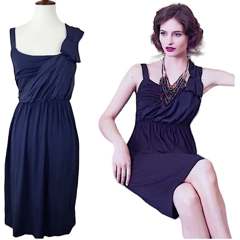 DELETTA x ANTHROPOLOGIE: NWT Boughton Bow Sleeveless Party Drape Dress -Large